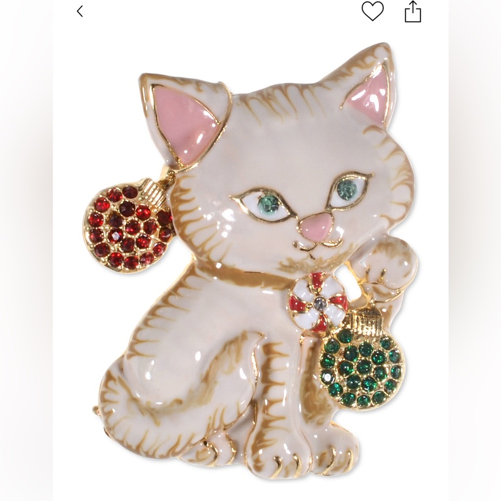 New Holiday edition cat pin by Charter Club